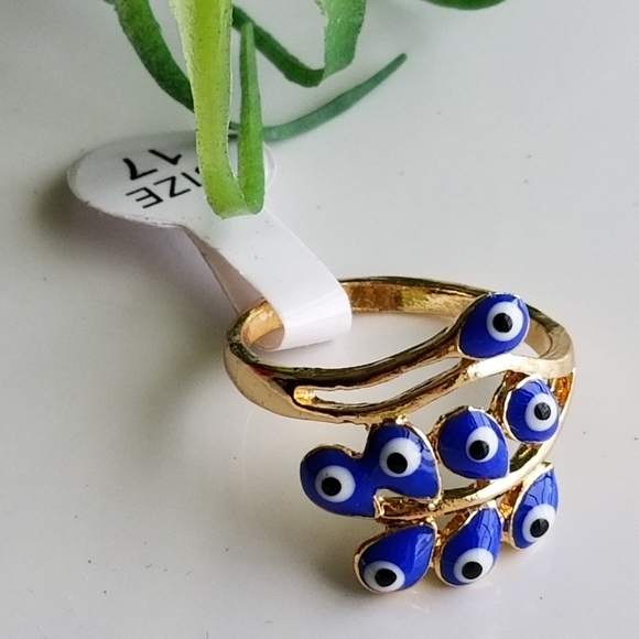 Evil Eye Protection Fashion Blue Ring size 7 - Picture 4 of 4